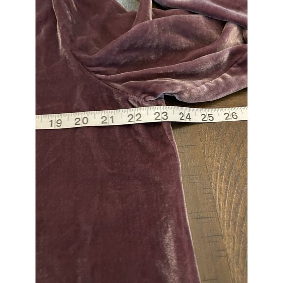 Soft Surroundings Purple Velvet Long Sleeve Zip Up Tunic Blouse Silk Blend Large - Picture 5 of 8